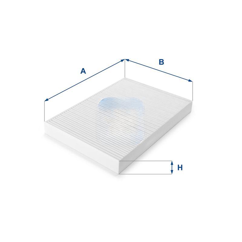 Фільтр, повітря у салоні, 30мм, пиловий фільтр, Ufi 53.032.00