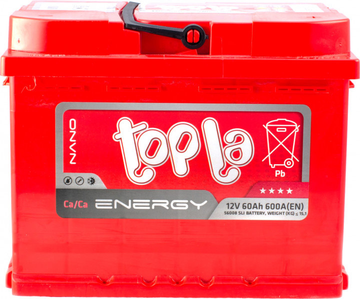 Акумулятор 60 ah/12v topla energy euro + (0) праворуч, Topla 108060