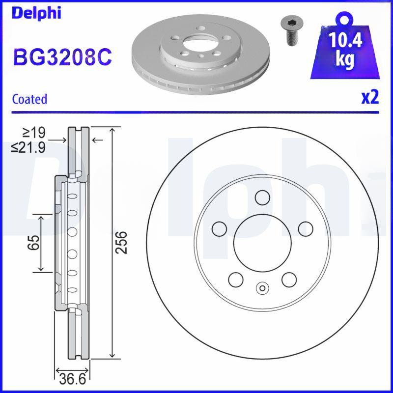 Гальмівний диск, Delphi BG3208C