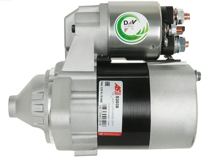 Стартер, 12В, кільк. зубц. 8, 0,70кВт, NISSAN ALMERA, PRIMERA 1.5-1.8 99-, Auto Starter S3036