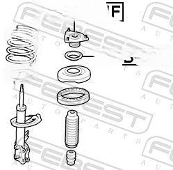 Опора, амортизатор, Febest HYSS-ENF