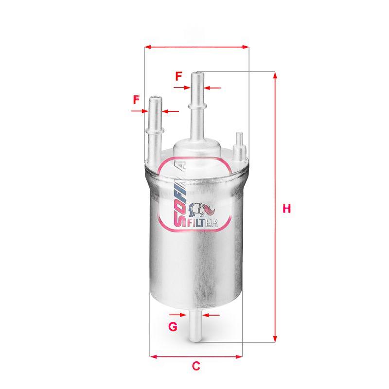 Фільтр палива, фільтрувальний елемент, Audi A3 1.6-3.2 03-, VW Golf V 1.6 03-, Sofima S1833B