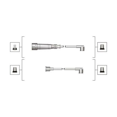 Комплект проводів високої напруги, SKODA OCTAVIA 97- 1,6, Magneti Marelli 941319170003